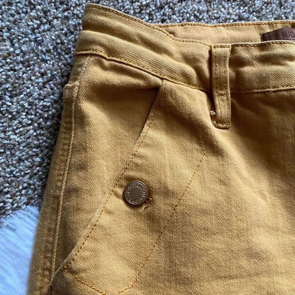 Judy Blue Jeans‎ Garment Dyed Mustard Womens Size 7 28 Stretchy